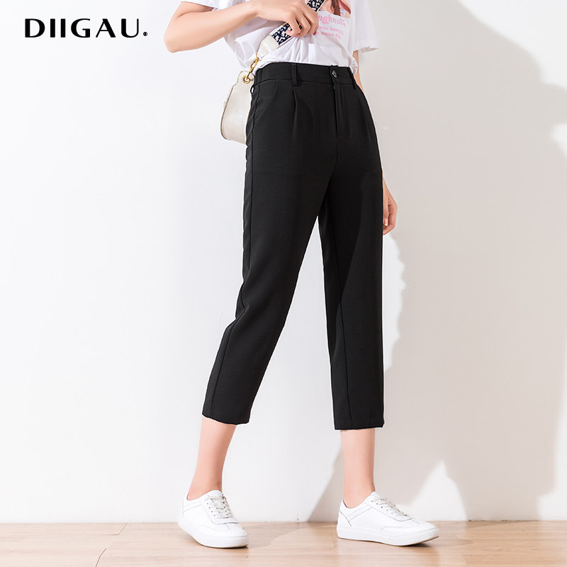 diigau宽松西装裤夏季高腰哈伦裤 diigau休闲裤