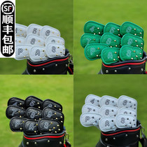 Skull Rivet Spike Golf Cue Golf Club Clubhead Sleeve Protective Sleeve Iron Rod Cover Wood Rod Cover Magnet Closure