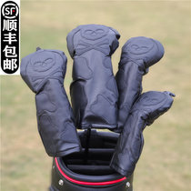 Skull head personality black golf club head cover protective sleeve small chicken leg head cap sleeve wood rod cover