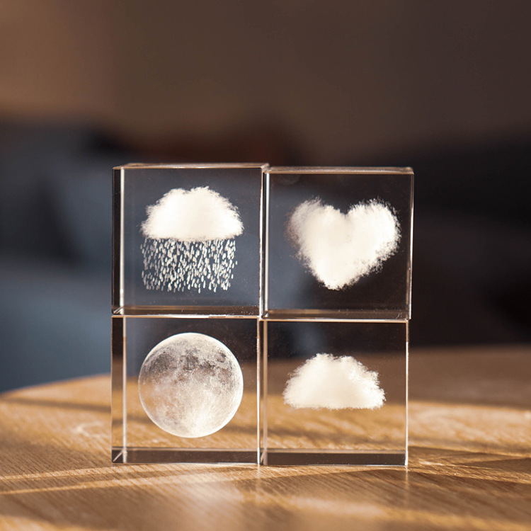 云立方云朵摆件水晶立方体云彩方块创意浪漫情侣同学毕业礼物 - 图1