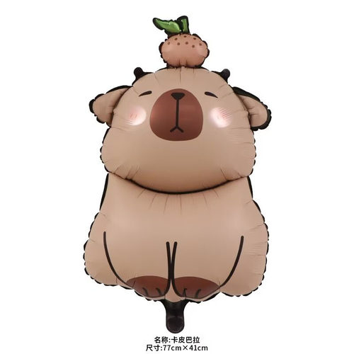 capybara水豚卡皮巴拉主题铝膜气球儿童生日装饰派对布置背景墙 - 图3
