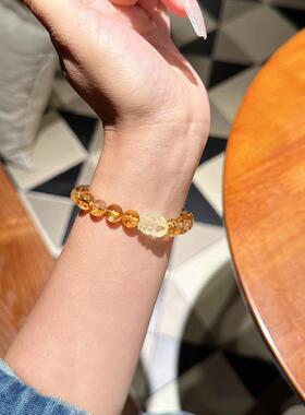 2025招财运天然黄塔晶水晶手串转运旺事业貔貅黄水晶女生黄色手链