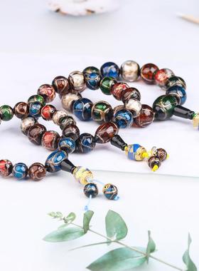 2025网络爆款香灰琉璃圆珠手链手工香灰琉璃珠子手串男女多宝饰品