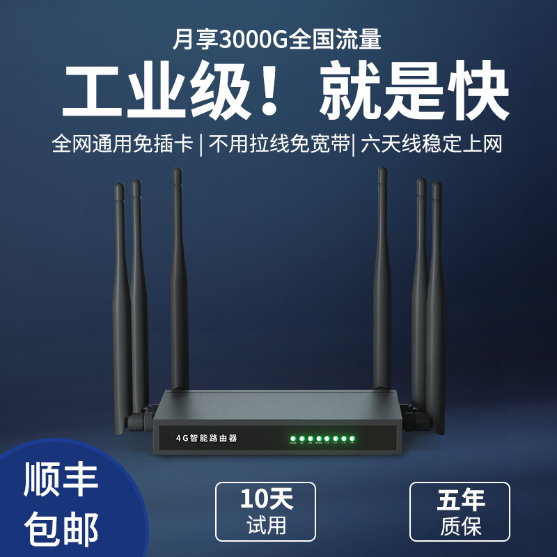 4g无线路由器免插卡全网通无限高速流量网卡工业级5G cpe农村智能转有线网络移动随身wifi免装宽带上网设备