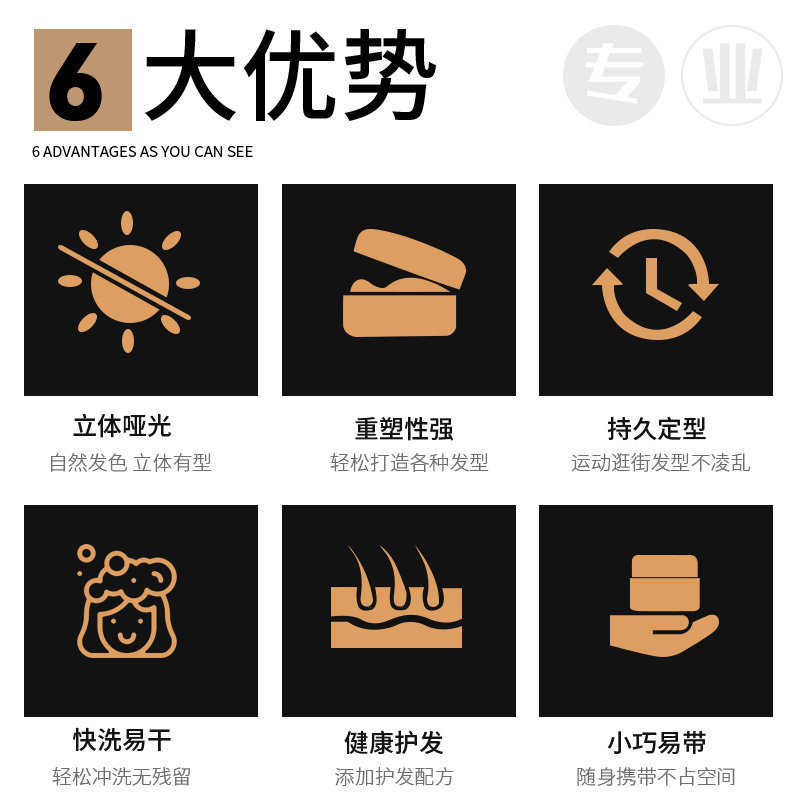 型邦男士造型清香型持久定型发泥 型邦化妆品头发造型