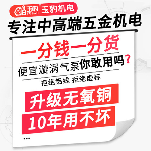 玉豹高压漩涡风机旋涡气泵强力大功率220V工业除尘吹风吸料鼓风机 - 图0