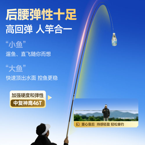 创威5H非凡大师二代鱼竿手杆超轻超硬钓鱼竿极轻小综合钓鱼竿鲫竿 - 图1