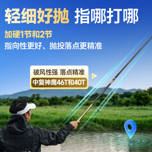 创威5H非凡大师二代鱼竿手杆超轻超硬钓鱼竿极轻小综合钓鱼竿鲫竿 - 图2