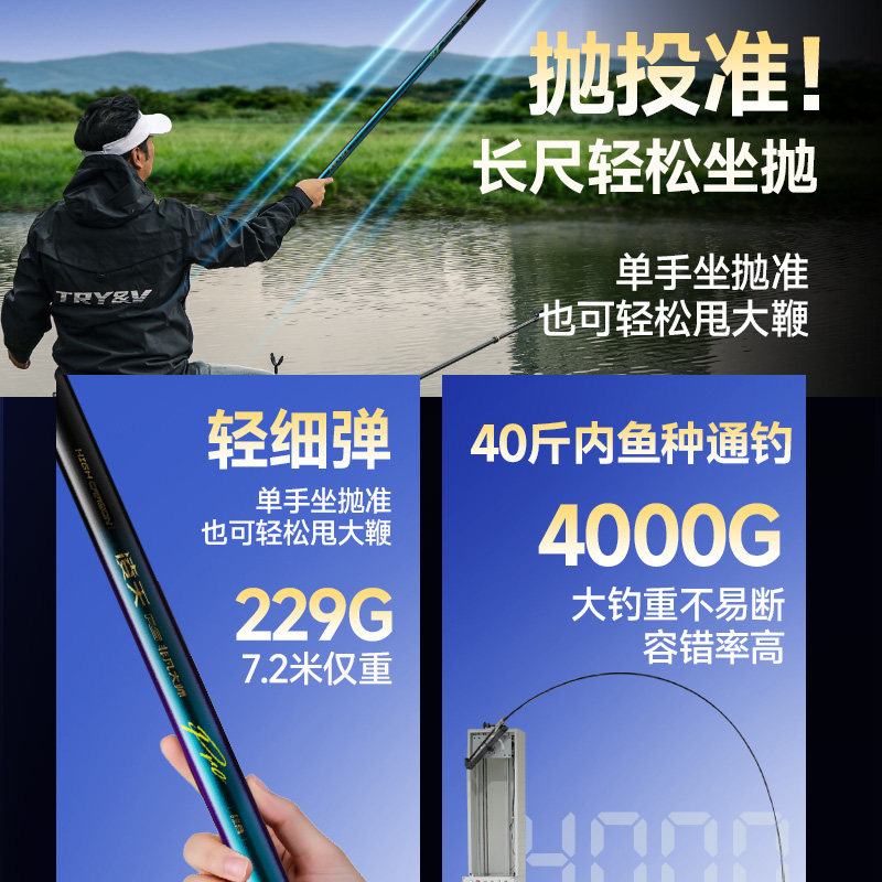 创威非凡大师极轻小综合鱼竿手杆超轻超硬钓鱼竿碳素鲫鲤黑坑钓竿,淘宝优惠券,粉丝福利购,淘宝优惠卷