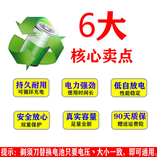 适用全新飞科剃须刀镍氢充电电池FS355FS360FS361FS362FS363FS857 - 图1