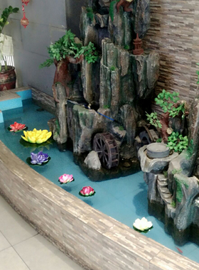 仿真荷花装饰鱼缸水池塑料道具