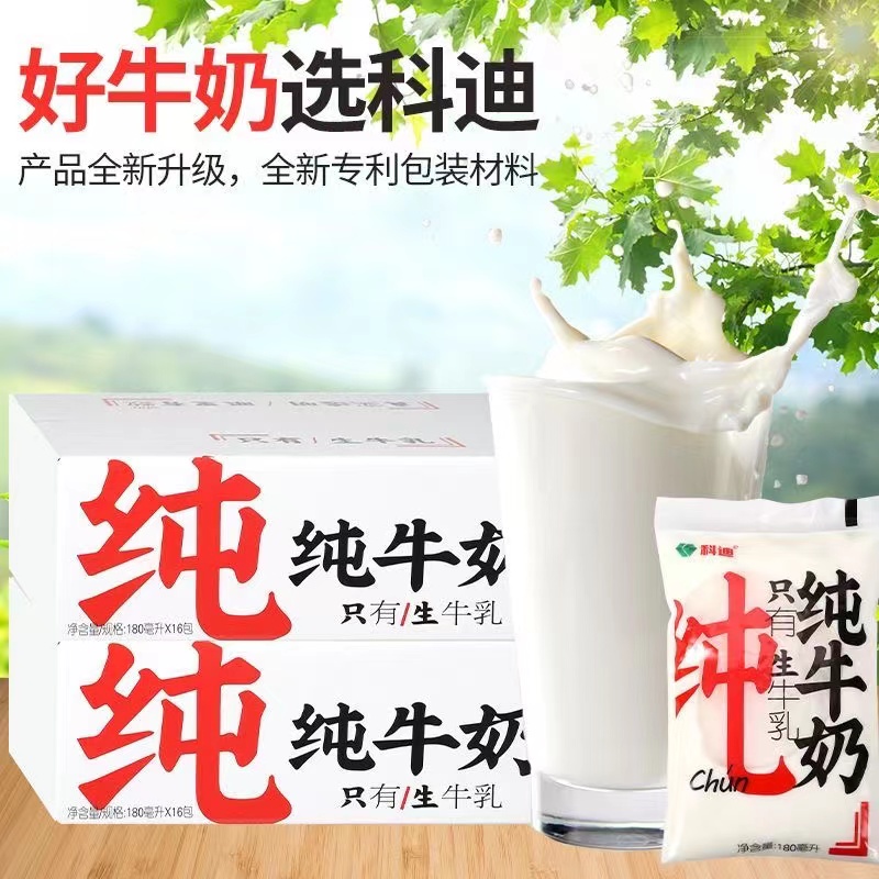 科迪纯牛奶网红180ml*16袋装牛奶零添加成人学生营养早餐奶 - 图2