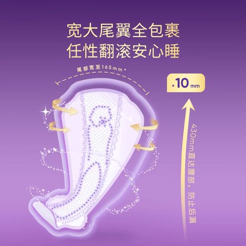 凸凸棉卫生巾超长夜用430/420干爽透气不闷熟睡防漏姨妈巾囤货装 - 图1