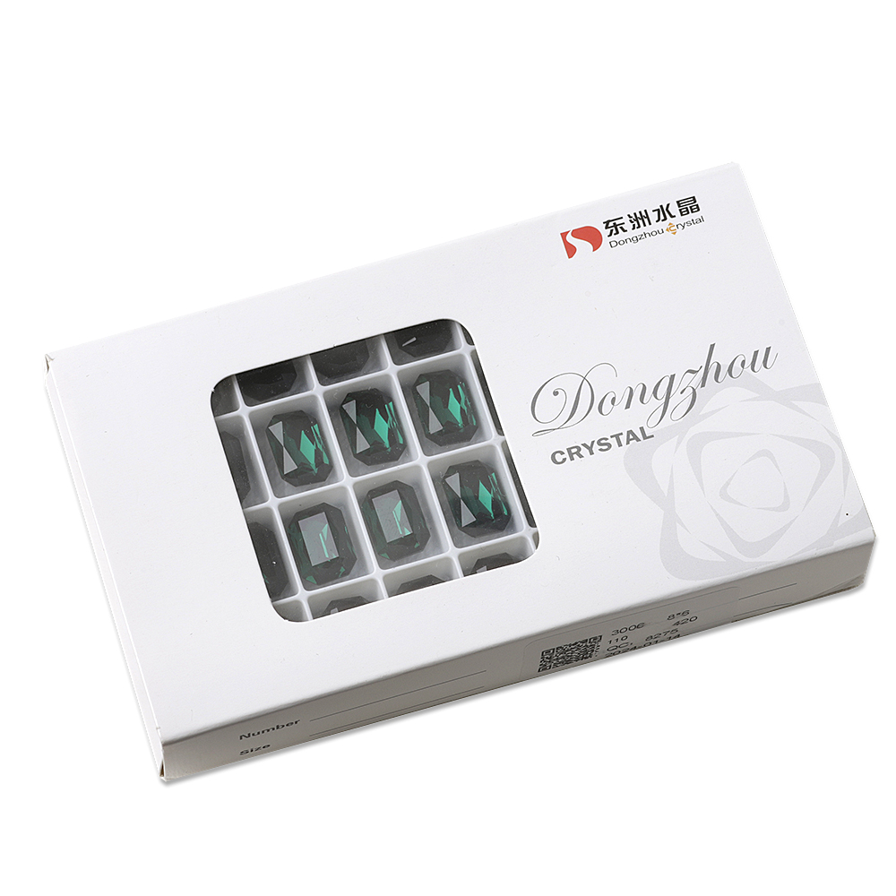 东洲水晶祖母绿K9美甲钻流行轻奢尖底冰糖肥方深绿色指甲饰品钻 - 图3