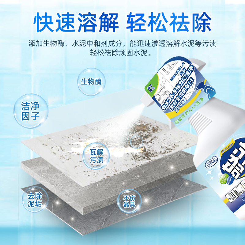 水泥清洗剂瓷砖克星去污渍清除装修洗门窗的草酸清洁开荒保洁神器