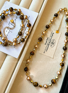 春夏氛围感珍珠串珠项链