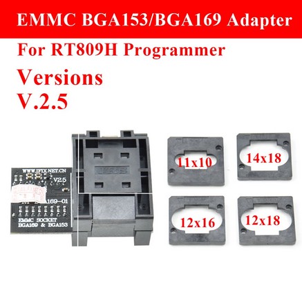 BGA169 BGA153 RT809H专用EMMC转接座 RT809H编程器烧录座配4个框 - 图0