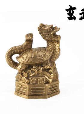黄铜四神兽摆件青龙白虎朱雀玄武黄铜四方兽铜器定制
