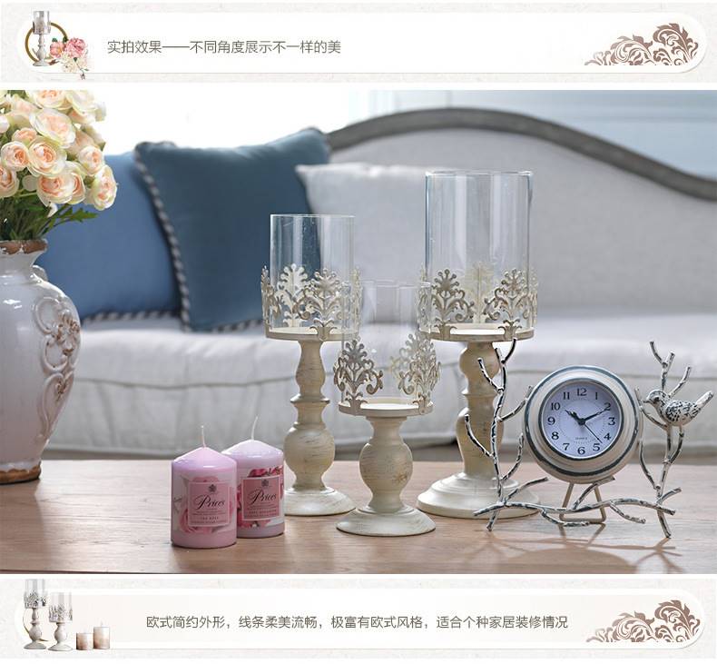 乡村台欧式饰意美品古艺烛庆创玄铁关复式柜家酒居婚浪漫摆厅客件