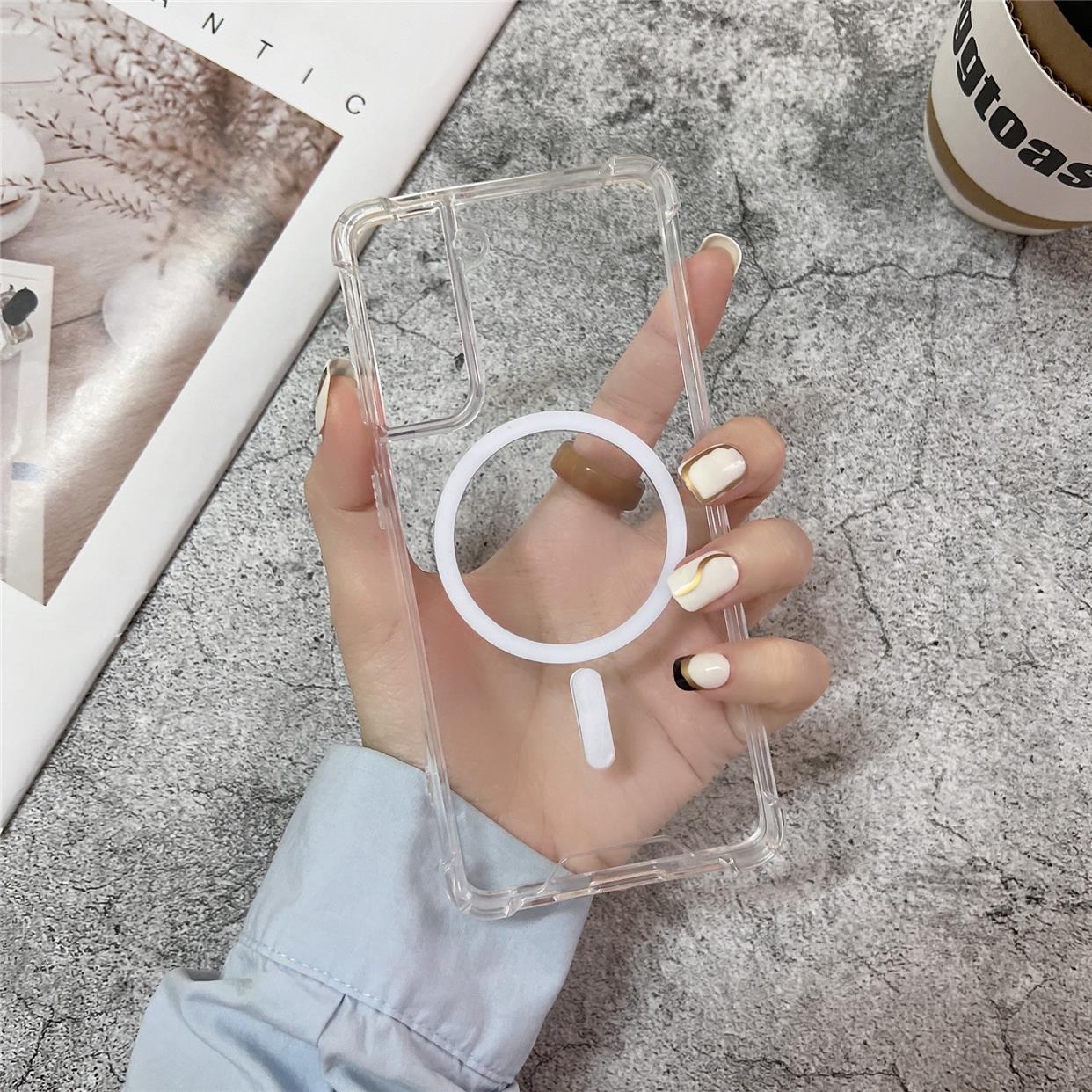 适用S23磁吸透明手机壳S23 Ultra防摔胶套S21plus亚克力s22套 - 图2