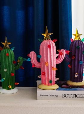 北欧ins风简约电视柜摆件客厅卧室装饰品仙人掌摆设树脂工艺品定