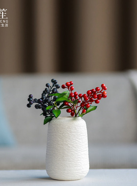 现代简约仿真花干花陶瓷花瓶插花花器白色家居饰品陶瓷工艺品摆件