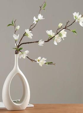 跨境北欧创意白色陶瓷花瓶INS风家居客厅台面干花鲜花花插摆件定
