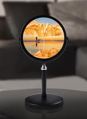 镜子流沙画摆件 乔迁新居礼客厅化妆镜 工艺装饰品 梳妆台流沙画