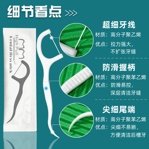 齿点牙线独立的包装100支袋装现货超细牙线棒一次性牙签 - 图1