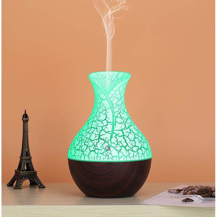 七彩灯木纹裂纹花瓶香薰机 镂空款桌面台灯雾化器加湿器定制,淘宝优惠券,粉丝福利购,淘宝优惠卷