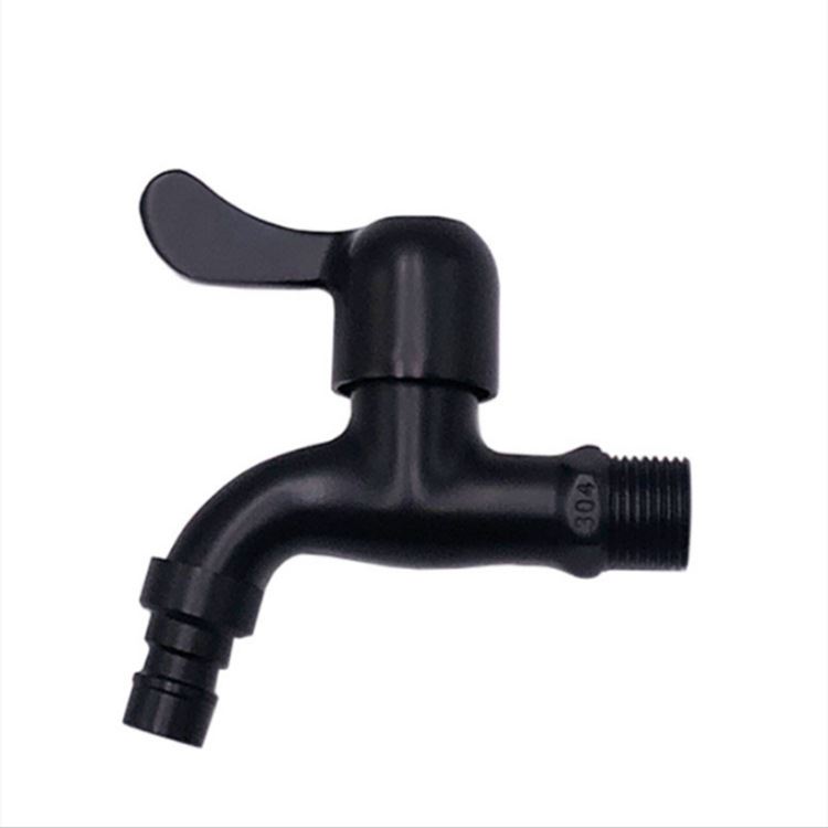 黑色不锈钢洗衣机水龙头全铜快开水嘴拖把池 家用水嘴洗衣机 龙头 - 图3