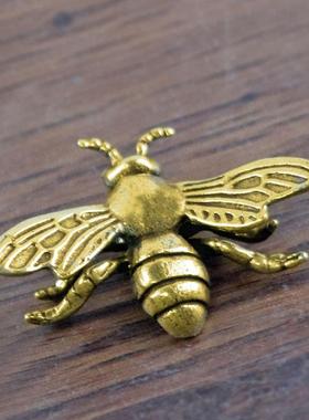 昆虫摆件黄铜创意蜜蜂做旧仿古铜器书房办公室装饰摆件送礼工艺品