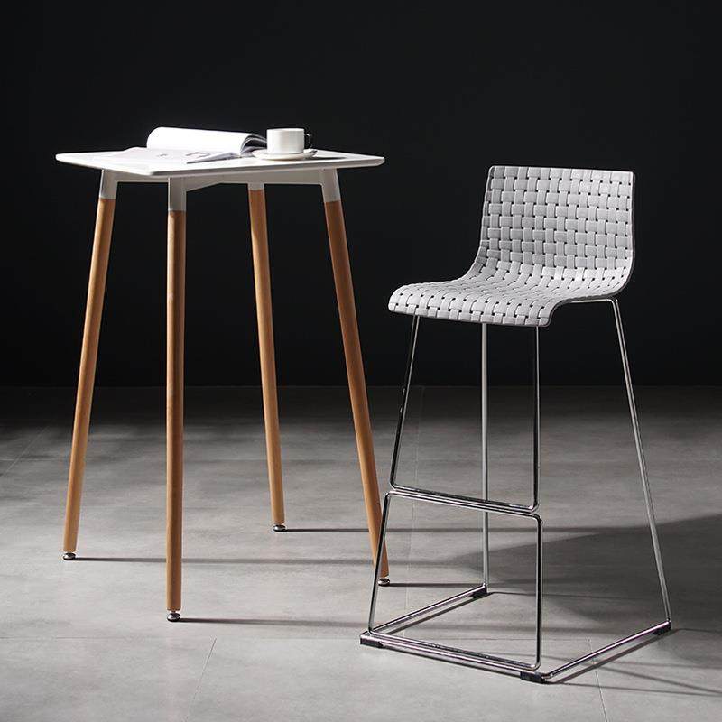 吧台椅休闲椅子奶茶店高脚吧凳设计师网红塑料银色腿酒吧高脚椅凳,淘宝优惠券,粉丝福利购,淘宝优惠卷