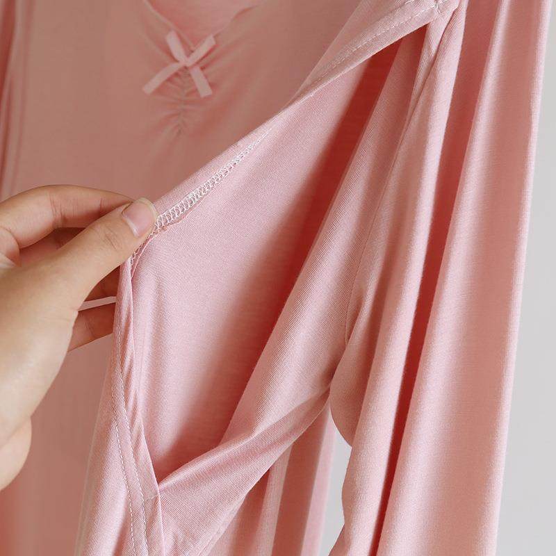 莫代尔孕妇裙夏季薄款长袖孕妇产妇产后哺乳连衣裙弹力大码月子服,淘宝优惠券,粉丝福利购,淘宝优惠卷