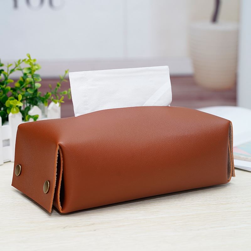 新款创意PU抽纸盒家用桌面防水纸巾盒酒店简约轻奢抽纸盒可印logo - 图2