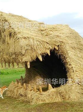 草编艺术干稻草稻草人工艺品雕塑稻草人动物卡通人物