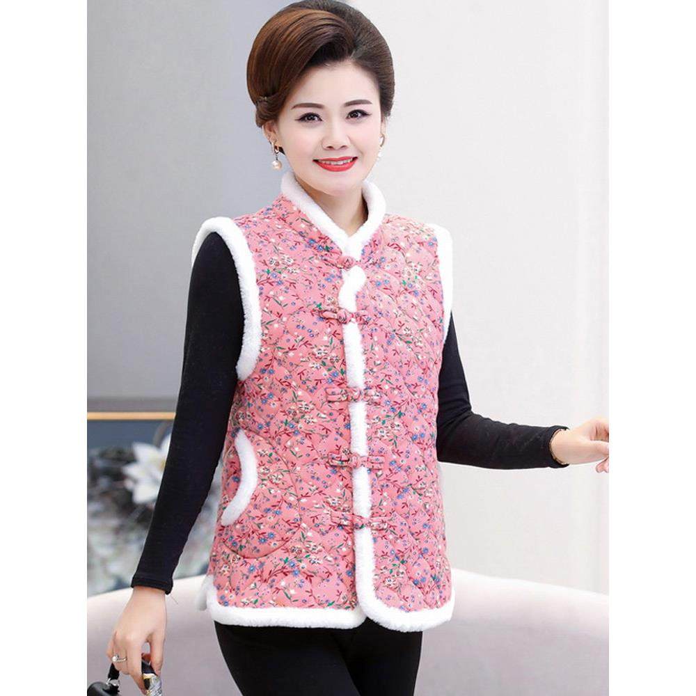 女装秋冬东北大花棉夹克背心母女背心中式亲子装时尚覆古纽扣棉大,淘宝优惠券,粉丝福利购,淘宝优惠卷