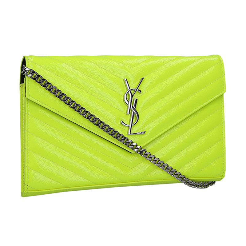 圣罗兰黄色女士链条包 YISHEHUI海外女士包袋