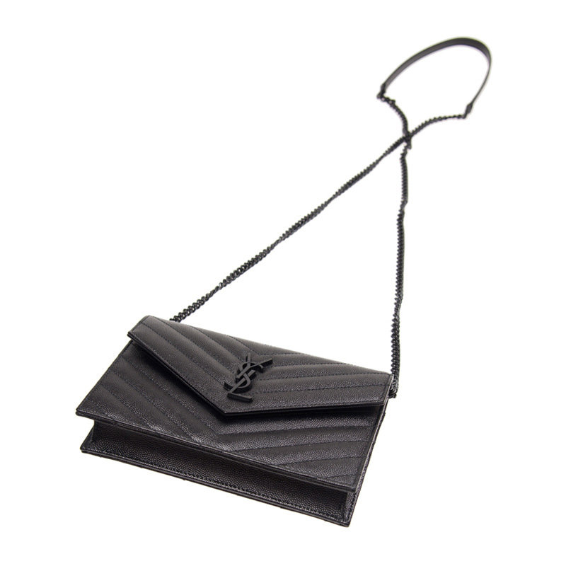 圣罗兰女士黑色牛皮单肩包 YISHEHUI海外女士包袋