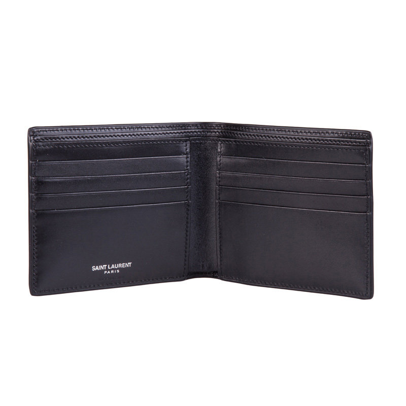 圣罗兰女士黑色小牛皮钱包 YISHEHUI海外女士包袋