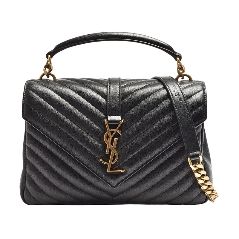 圣罗兰女士黑色小羊皮单肩挎包 YISHEHUI海外女士包袋