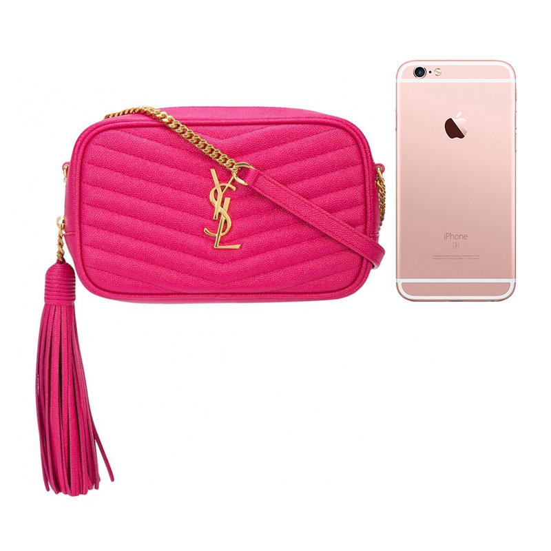 圣罗兰桃红色女士单肩包 YISHEHUI海外女士包袋