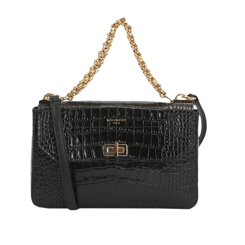 givenchy女士黑色牛皮手袋链条包 YISHEHUI海外女士包袋