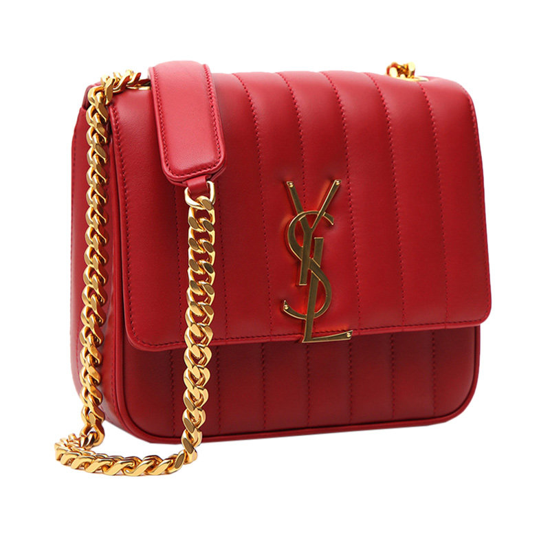 圣罗兰女士红色羊皮斜挎包 YISHEHUI海外女士包袋