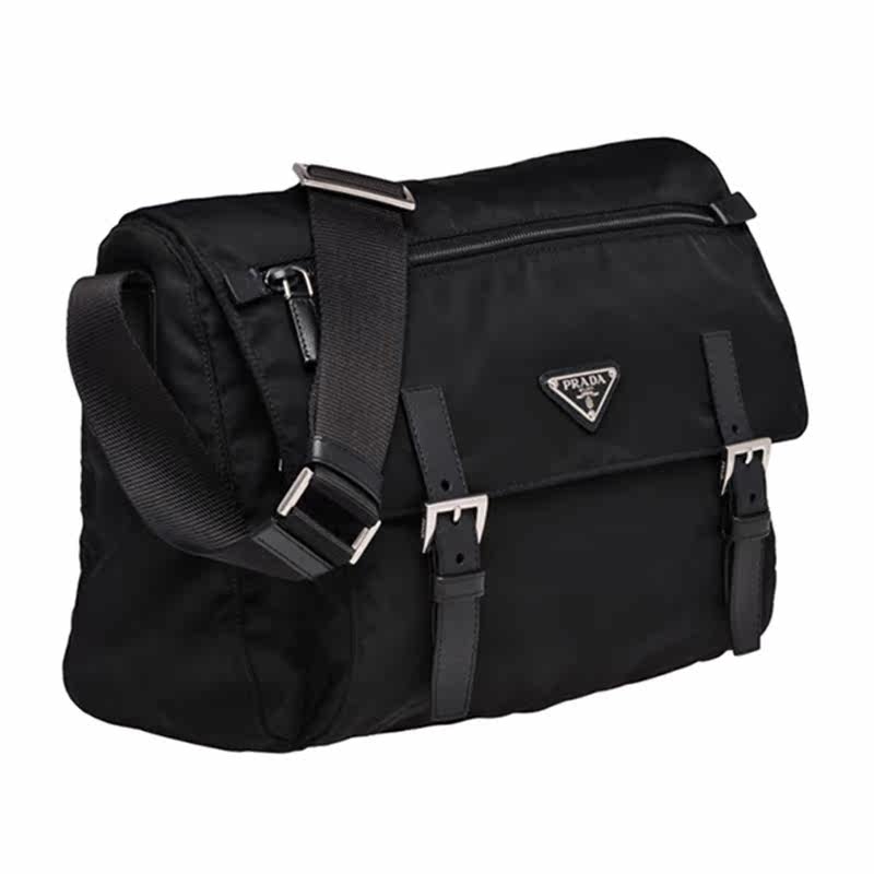 prada黑色织物女士挎包 YISHEHUI海外女士包袋