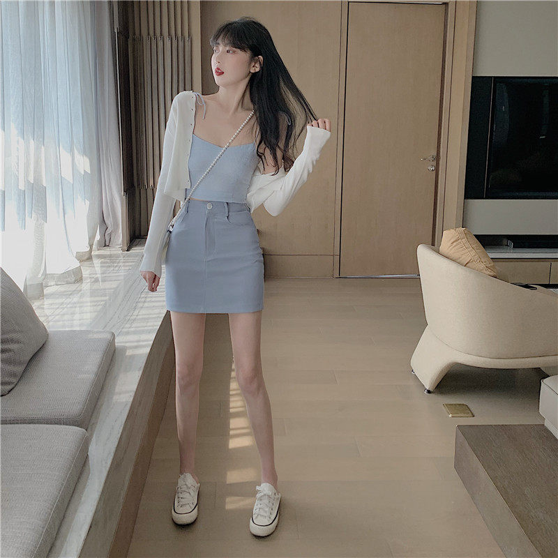 夏季新款性感小吊带+披肩半身裙 森丽顿蕾丝衫/雪纺衫