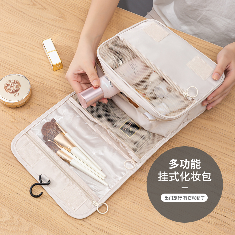 初名旗舰店化妆包女便携大容量ins风超火多功能便携手提洗漱包化妆品收纳包0