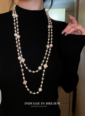 配裙子新中式衣服旗袍珍珠项链