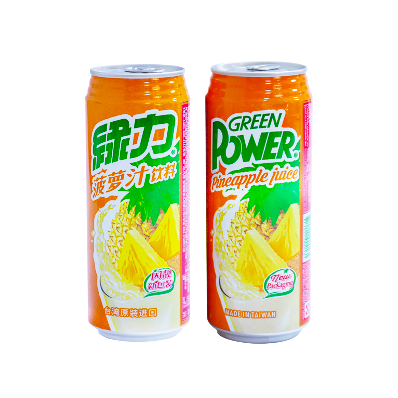 台湾进口味丹绿力果汁果味菠萝汁490ml*6罐果汁大罐饮料多省包邮 - 图3