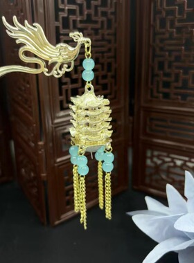 中宫灯流苏发簪女高级感步摇簪子